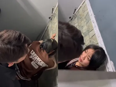 Phát hiện đôi chuối sâu vụng trộm chịch nhau trong toilet cf